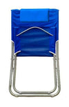 Spiaggina Con Cuscino Per Testiera Blu Textilene 57x47x95cm Pieghevole Portatile 281032