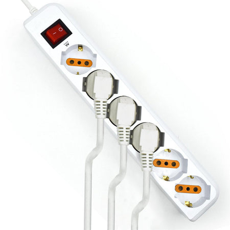 Multipresa ciabatta presa mobile 6 posti prese ciabatte elettrica multiprese elettriche