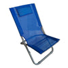 Spiaggina Con Cuscino Per Testiera Blu Textilene 57x47x95cm Pieghevole Portatile 281032