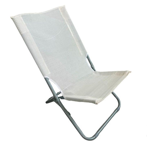Spiaggina In Textilene Crema Pieghevole Sedia Per Mare Campeggio 57x47x72cm 281051
