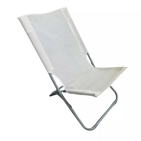 Spiaggina In Textilene Crema Pieghevole Sedia Per Mare Campeggio 57x47x72cm 281051