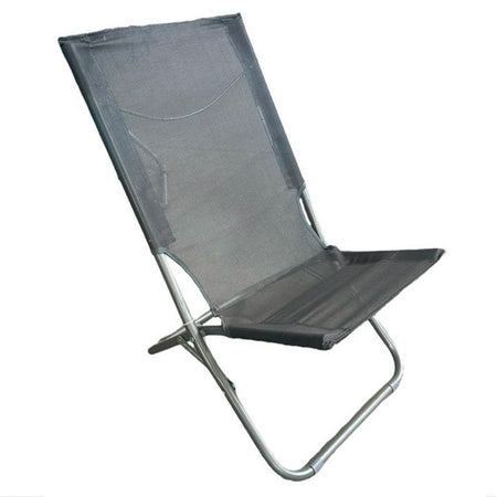 Spiaggina In Textilene Grigia Pieghevole Sedia Per Mare Campeggio 57x47x72cm 281052