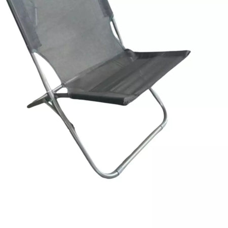 Spiaggina In Textilene Grigia Pieghevole Sedia Per Mare Campeggio 57x47x72cm 281052