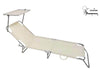 Lettino In Textilene Con Parasole Crema Mare Giardino Schienale Regolabile 281014