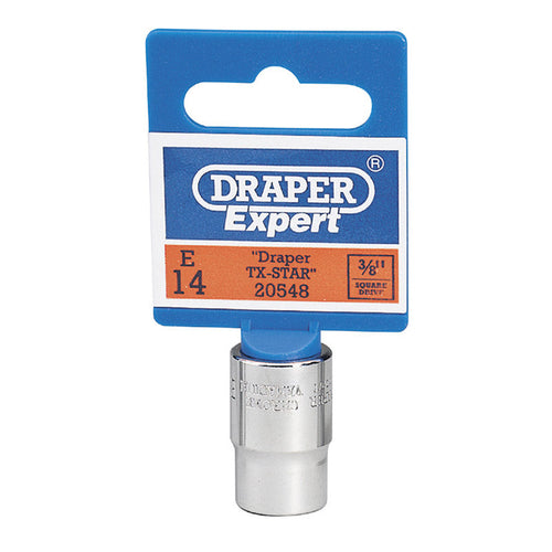 Bussola innesto Tx-Star torx E14 3/8 acciaio cromo Draper Draper tools