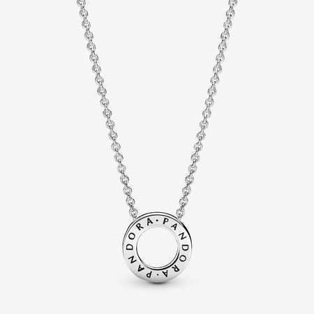 Pandora Collana con cerchio, pavé e logo