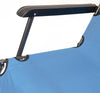 Sedia Sdraio Lettino Pieghevole Reclinabile In Metallo Con Poggiatesta Blu Chiaro 017056