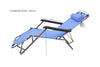 Sedia Sdraio Lettino Pieghevole Reclinabile In Metallo Con Poggiatesta Blu Chiaro 017056