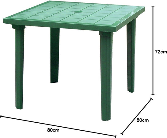 Tavolo Da Giardino Quadrato Weekend Verde 80x80cm In Plastica Arredo Esterno 016300