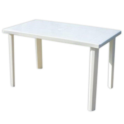 Tavolo Rettangolare Da Giardino 120x70cm Bianco Perfetto Per Spazio Esterno 016301