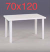 Tavolo Rettangolare Da Giardino 120x70cm Bianco Perfetto Per Spazio Esterno 016301