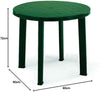Tavolo Da Giardino Rotondo Verde In Plastica ø 90 Cm Resistente Arredo Esterno 019733