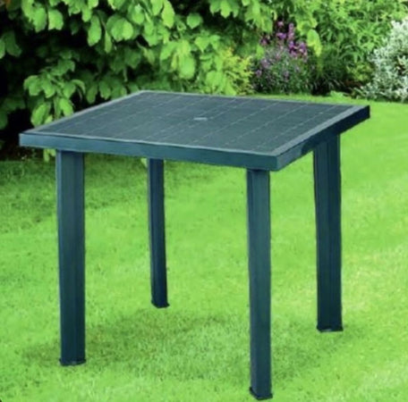 Tavolo In Plastica Da Giardino Tavola Quadrata Verde 80x75xh72cm Resistente 020353