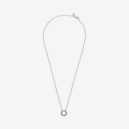 Pandora Collana con cerchio, pavé e logo