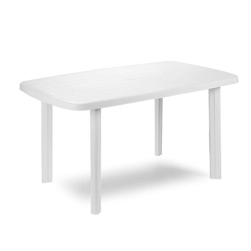 Tavolo Design Ovale Bianco Faro In Polipropilene Resistente 137 X 85 X 72 Cm 008943
