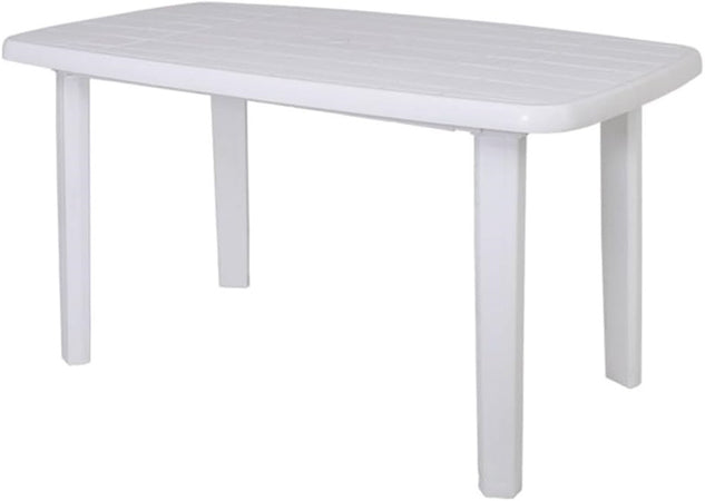 Tavolo Design Ovale Bianco Faro In Polipropilene Resistente 137 X 85 X 72 Cm 008943