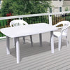 Tavolo Design Ovale Bianco Faro In Polipropilene Resistente 137 X 85 X 72 Cm 008943