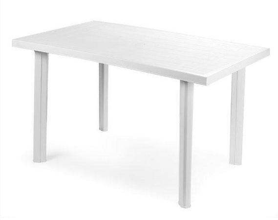 Tavolo Rettangolare Da Giardino Esterno Velo Bianco 126x76x72cm Resistente 008944