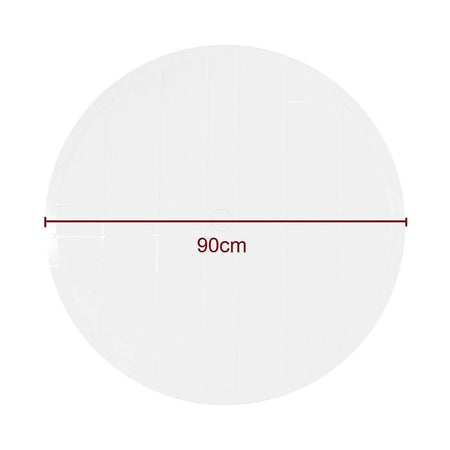 Tavolo Da Giardino Bianco Rotondo In Plastica 90x72cm Resistente Arredo Esterno 008942