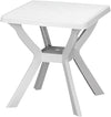 Tavolo Da Giardino Quadrato Bianco Arredo Da Esterno In Plastica 70x70xh72cm 012137