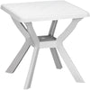 Tavolo Da Giardino Quadrato Bianco Arredo Da Esterno In Plastica 70x70xh72cm 012137