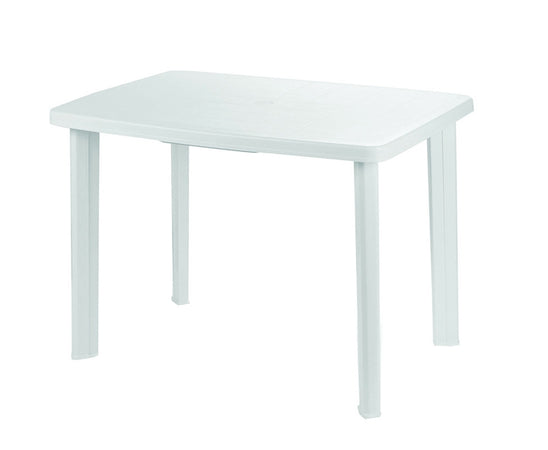 Tavolo Da Giardino Rettangolare Bianco Arredo Esterno Resistente 101x68xh72cm 012138