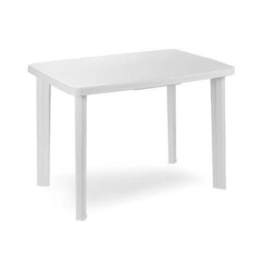 Tavolo Da Giardino Rettangolare Bianco Arredo Esterno Resistente 101x68xh72cm 012138