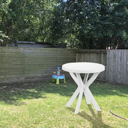 Tavolo Rotondo Da Giardino Don Bianco Resistente 70xh72cm Arredo Da Esterno 012139