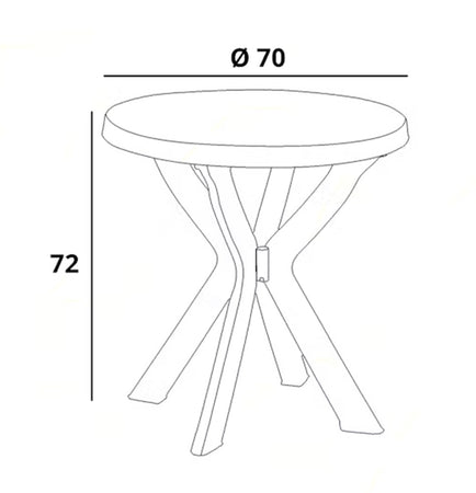 Tavolo Rotondo Da Giardino Don Bianco Resistente 70xh72cm Arredo Da Esterno 012139
