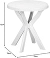Tavolo Rotondo Da Giardino Don Bianco Resistente 70xh72cm Arredo Da Esterno 012139