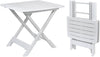 Tavolo Pieghevole Bianco In Polietilene 79x72x70cm Tavolino Giardino Campeggio 012140