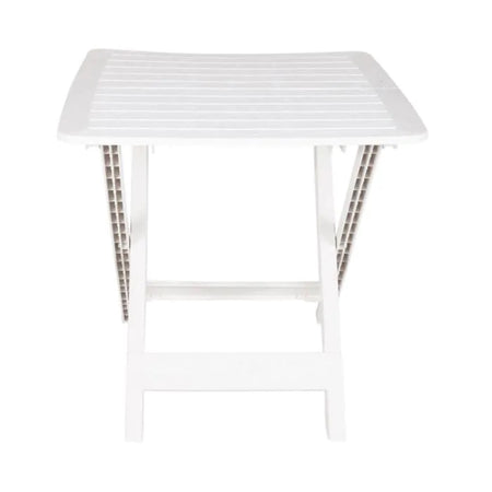 Tavolo Pieghevole Bianco In Polietilene 79x72x70cm Tavolino Giardino Campeggio 012140