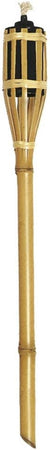 Set 6 Pz Torcia In Bambù Naturale 60 Cm Da Giardino Per Esterni Con Stoppino 011842
