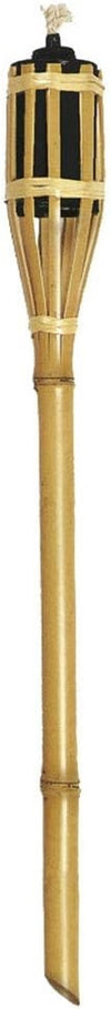 Set 6 Pz Torcia In Bambù Naturale 120 Cm Da Giardino Per Esterni Con Stoppino 011843