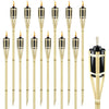 Set 12pz Torcia In Bambù Naturale 150cm Da Giardino Per Esterni Con Stoppino 020097 02335