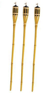Set 12pz Torcia In Bambù Naturale 150cm Da Giardino Per Esterni Con Stoppino 020097 02335