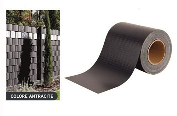 Frangivista Rotolo Grigio Pvc Per Balconi Ringhiere Recinzioni Protezione 19cmx35mt 77585
