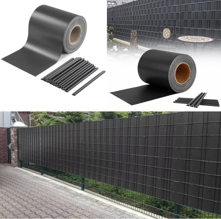 Frangivista Rotolo Grigio Pvc Per Balconi Ringhiere Recinzioni Protezione 19cmx35mt 77585
