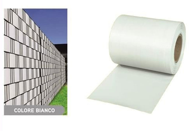 Frangivista Rotolo Bianco Pvc Per Balconi Ringhiere Recinzioni Protezione 19cmx35mt 54561