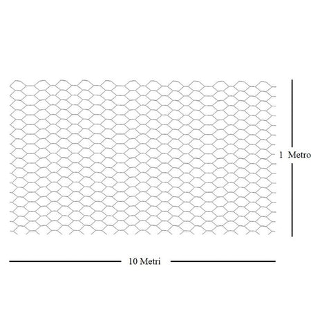 Rete Metallica Zincata A Maglia Esagonale 16mm 1x10mt Recinzione Protezione Grn61 04318