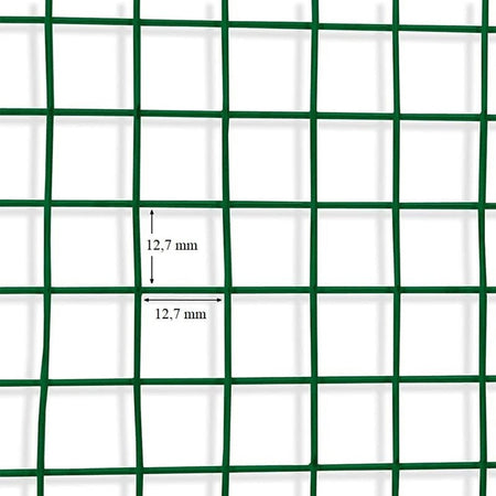 Rete Metallica Plastificata Verde 1x10mt Maglia 12,7x12,7mm Recinzione Protettiva 57733