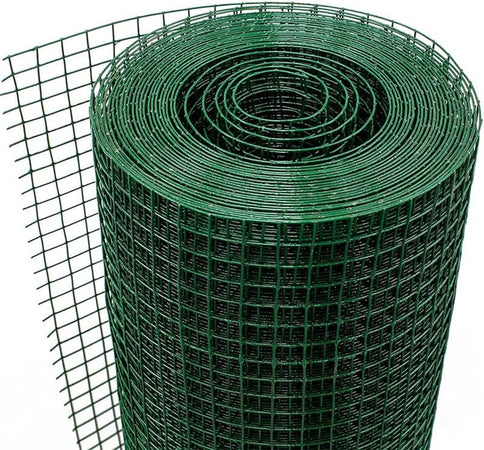 Rete Metallica Plastificata Verde 1x10mt Maglia 12,7x12,7mm Recinzione Protettiva 57733