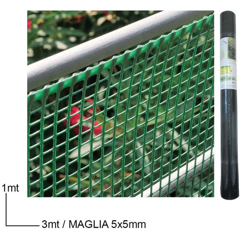 Set 3 Pz Rete Protettiva In Plastica Per Aiuole 1x3mt A Maglia Quadrata 5x5mm 017860