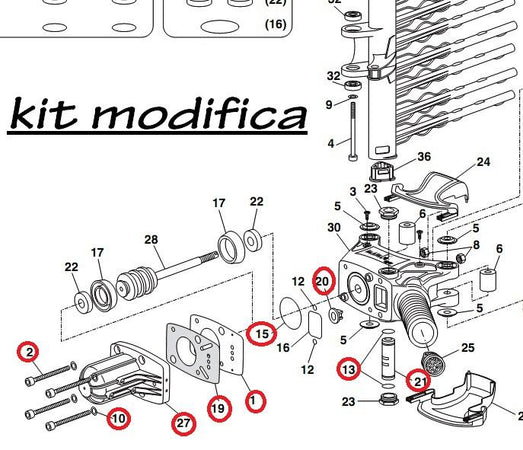 Kit di modifica completo per cilindro abbacchiatore Zanon Mambo Light-Speed
