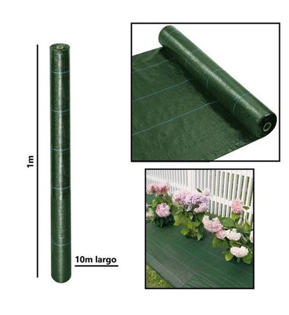 Set 3pz Rete Telo Pacciamatura Anti Erba Orto Giardino Serra 1x10mt Resistente 222251