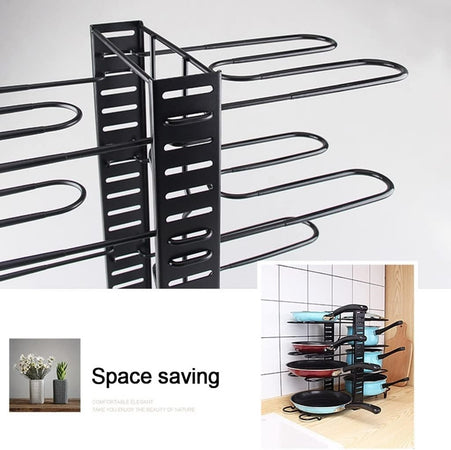 Organizzatore Estensibile Regolabile Per Pentole Padelle A 8 Livelli Organizer Cucina