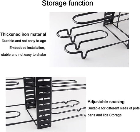 Organizzatore Estensibile Regolabile Per Pentole Padelle A 8 Livelli Organizer Cucina