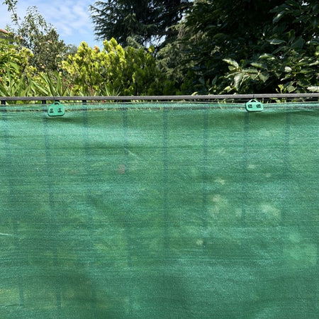 Set 2pz Rete Telo Ombreggiante Di Copertura Verde 1.5x5mt Parasole Giardino Esterni 230744