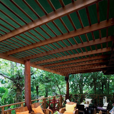 Set 2pz Rete Telo Ombreggiante Di Copertura Verde 1.5x5mt Parasole Giardino Esterni 230744