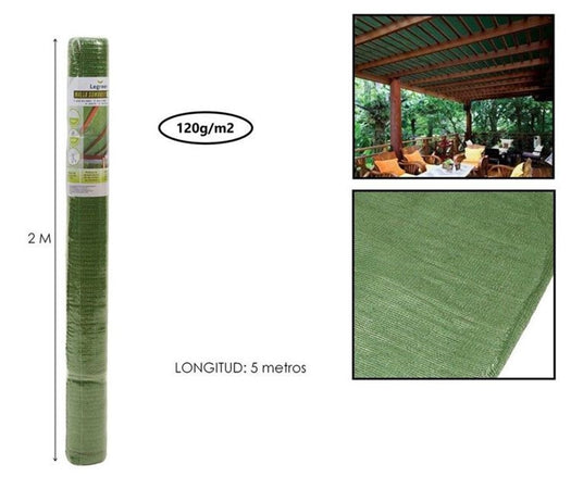 Set 2pz Rete Telo Ombreggiante Di Copertura Verde 2x5mt Parasole Giardino Esterni 230745